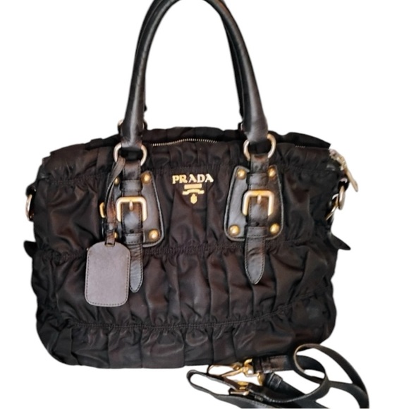 PRADA Tessuto Black Handbag with Shoulder Strap - Picture 6 of 15